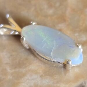 Elegant Silver Opal Pendant